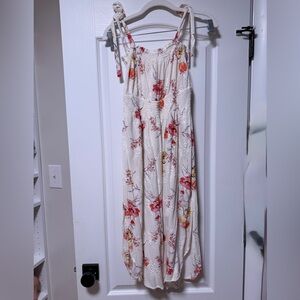 lovestitch White Maxi Dress with Pink & Yellow Floral Print